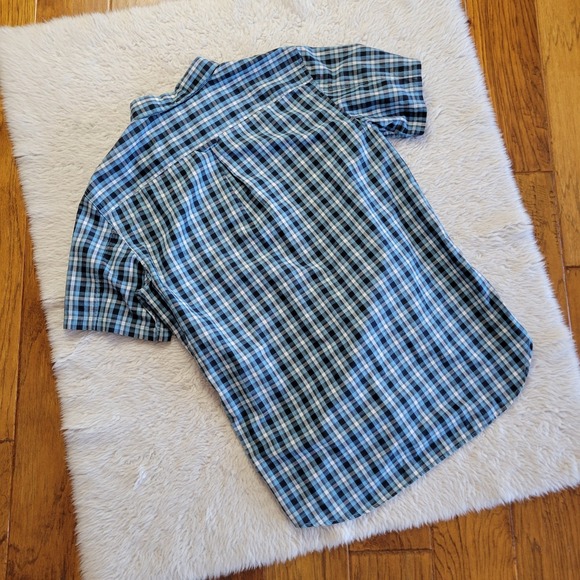 Fjallraven Ovik Shirt Button Up Short Sleeve Men's Small Regular Fit Plaid Blue - Picture 4 of 9